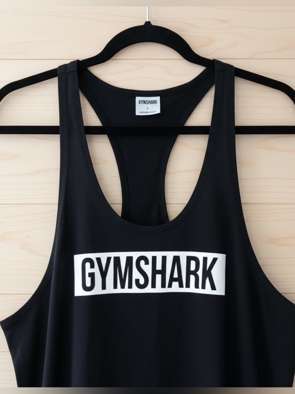 Gymshark Legacy Drop Arm Stringer Tank Top Black Men’s Large Gym Fitness